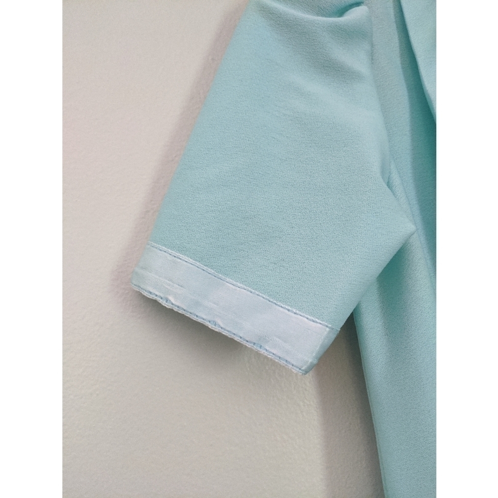 Vintage Union Label 70's/80's Aqua Pleated Dress - Picture 5 of 9